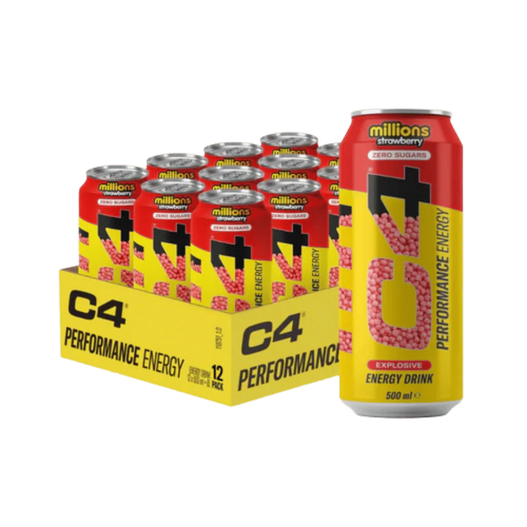 C4 Performance Energy Millions Strawberry Flavour 12 x 500ml