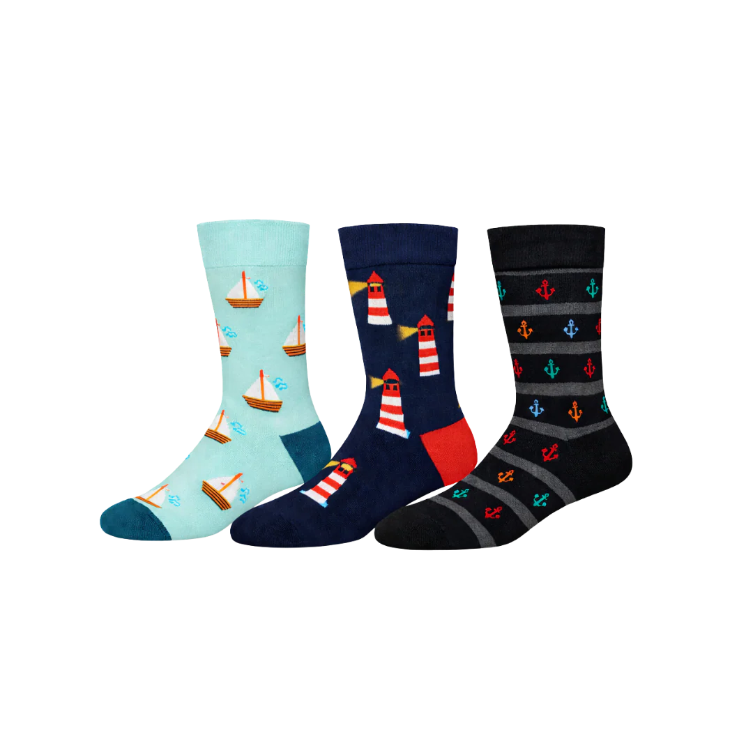 Happy Socks Turquoise Nautical - 3 Pack