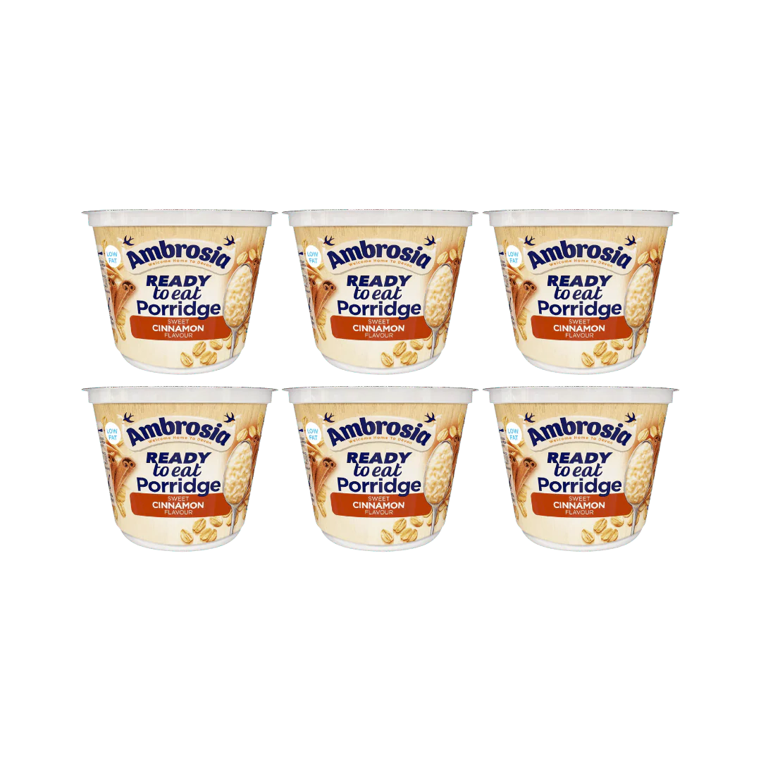 Ambrosia Ready to Eat Porridge Oat Cereal Pots Cinnamon