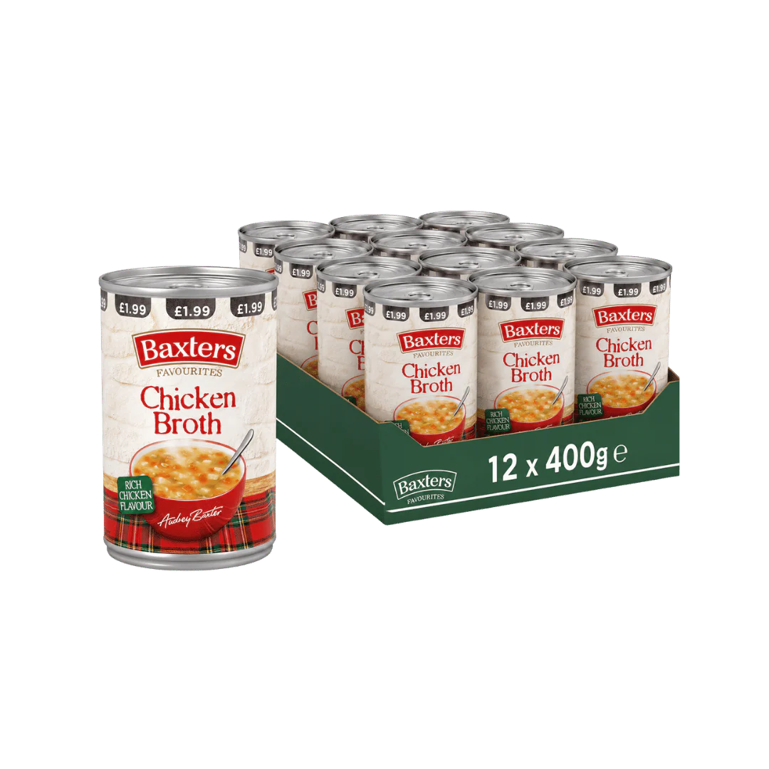 Baxters Favourites Chicken Broth 12 x 400g PMP £1.99