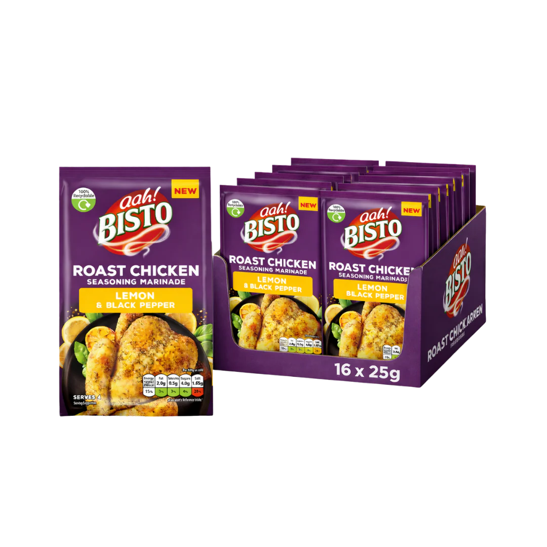 Bisto Lemon & Black Pepper Roast Chicken Marinade 16 x 25g