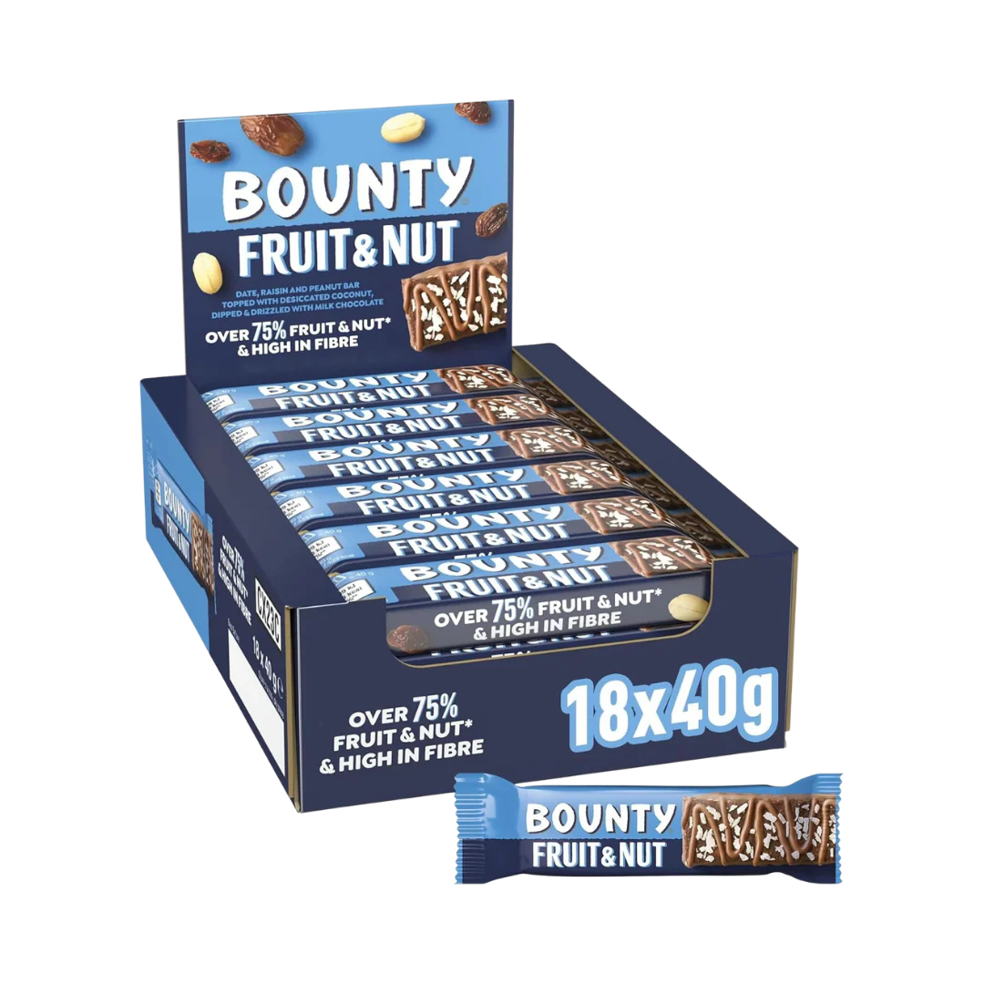 Bounty Fruit And Nut Bars – Case of 18 x 40 g