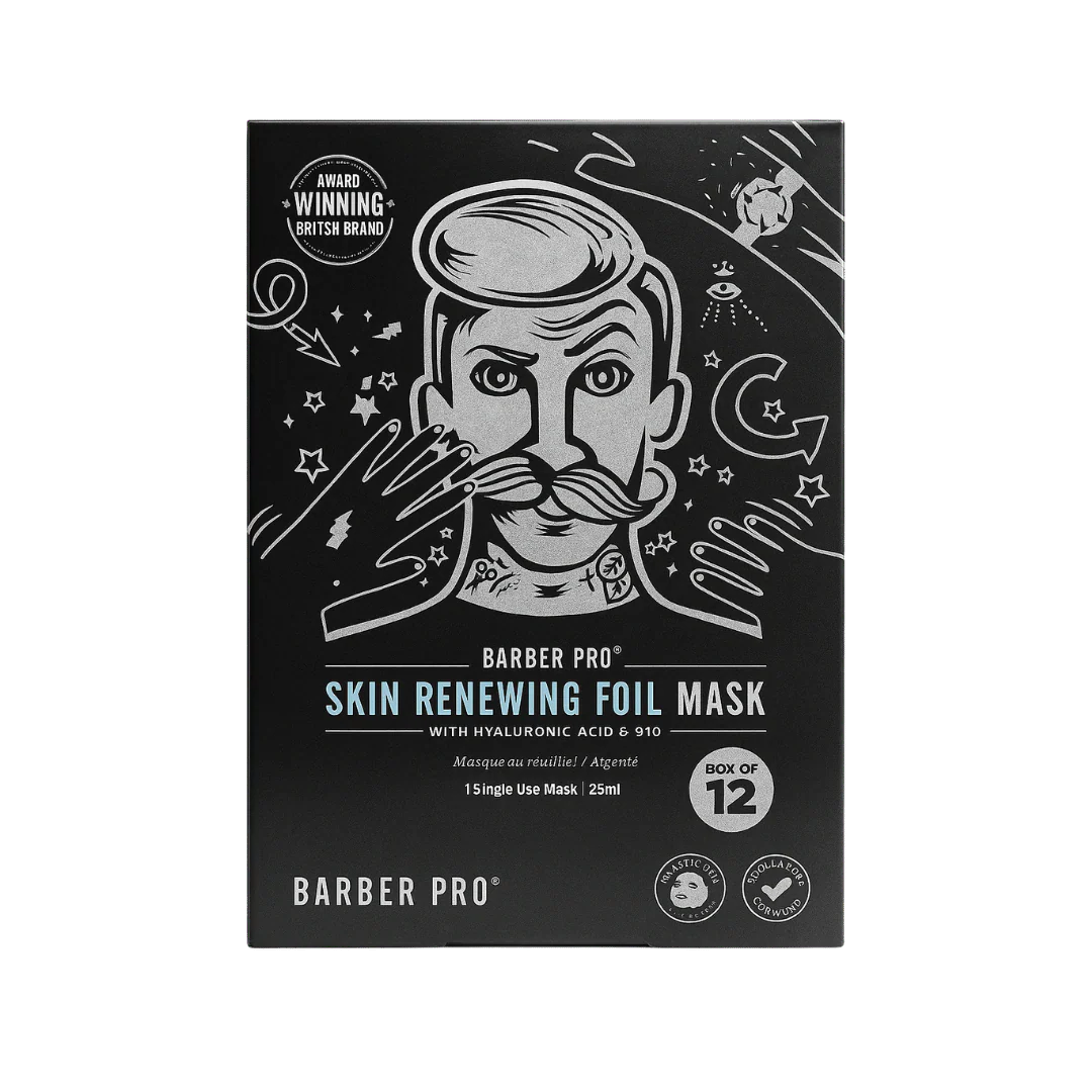 Barber Pro Skin Renewing Foil Mask 25ml with Hyaluronic Acid & Q10