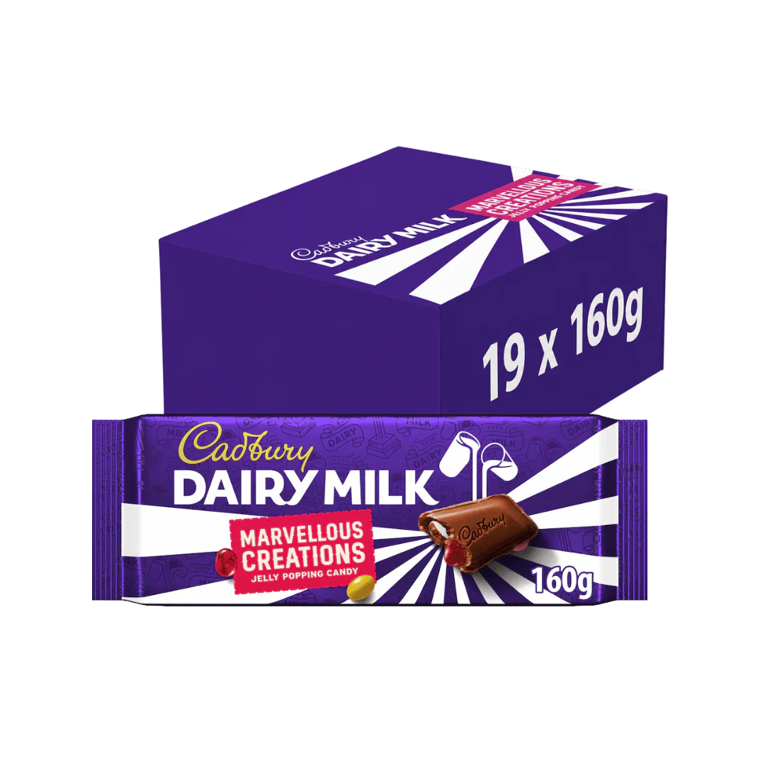 Cadbury Dairy Milk Marvellous Creations Jelly Popping Candy Chocolate Bar 19 x 160g