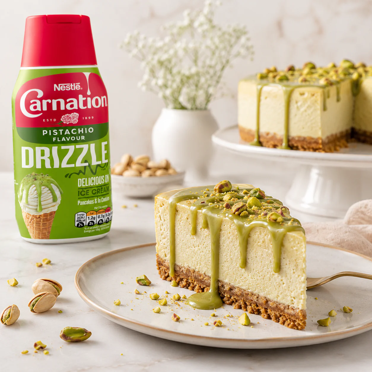 Carnation Pistachio Flavour Drizzle Dessert Sauce 8 x 450g - Image 2