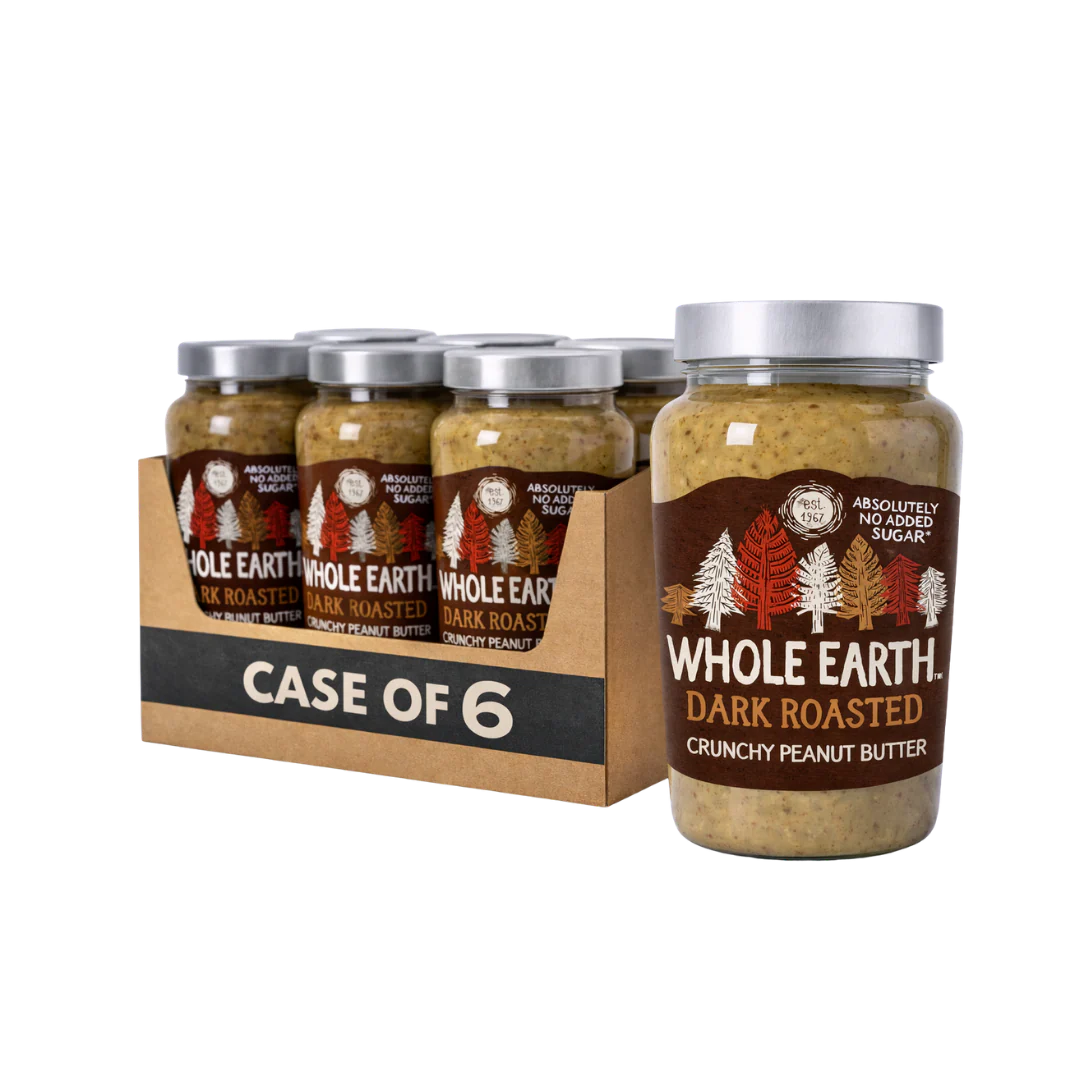 Whole Earth Dark Roasted Crunchy Peanut Butter 6 x 340g