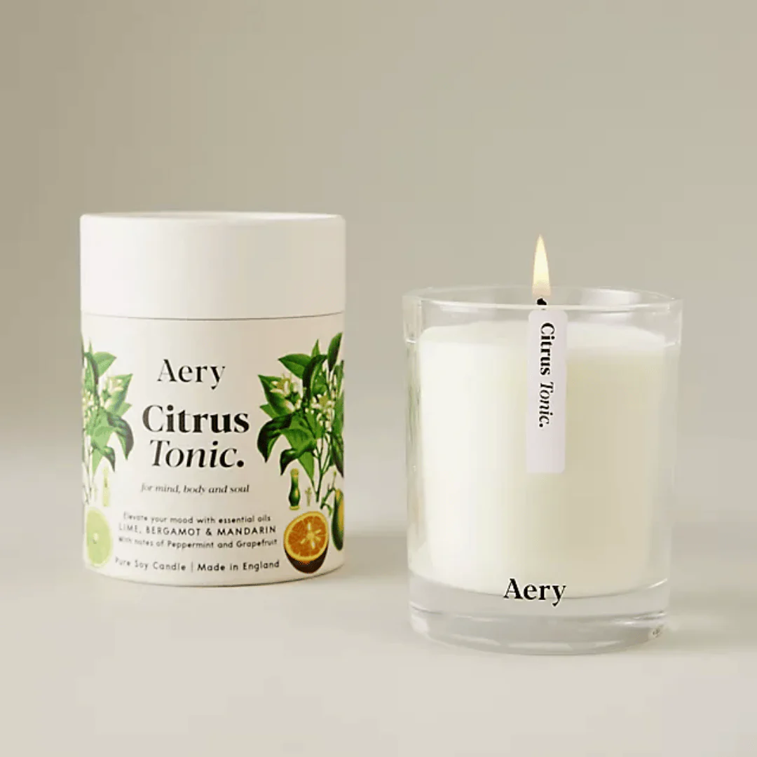 Aery Citrus Tonic Scented Candle - Lime Bergamot and Mandarin - 200g - Image 4