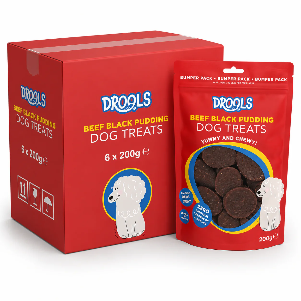 Drools Beef Black Pudding Dog Treats 6 x 200g