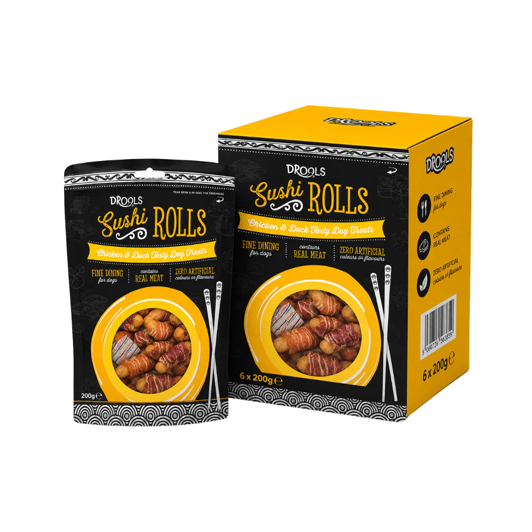 Drools Chicken & Duck Sushi Rolls Tasty Dog Treats 6 x 200g