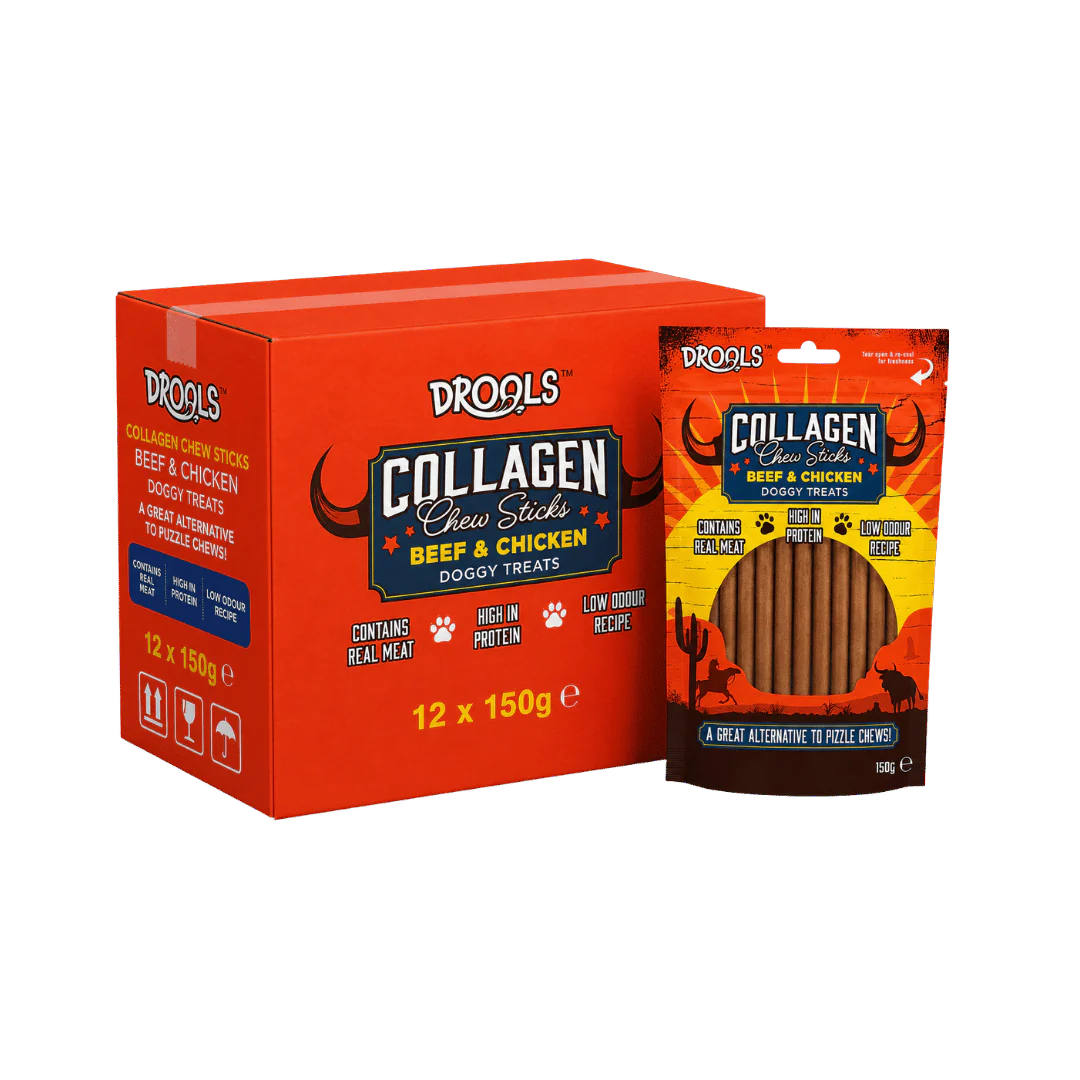 Drools Collagen Beef & Chicken Sticks Natural Chewy Dog Treats 12 x 150g