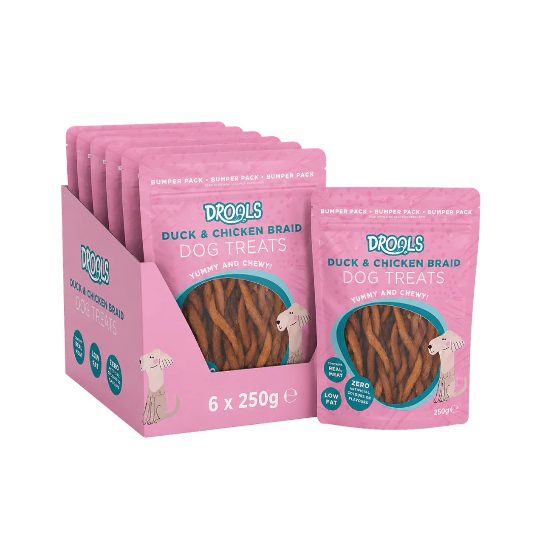Drools Duck & Chicken Braid Dog Treats 6 x 250g