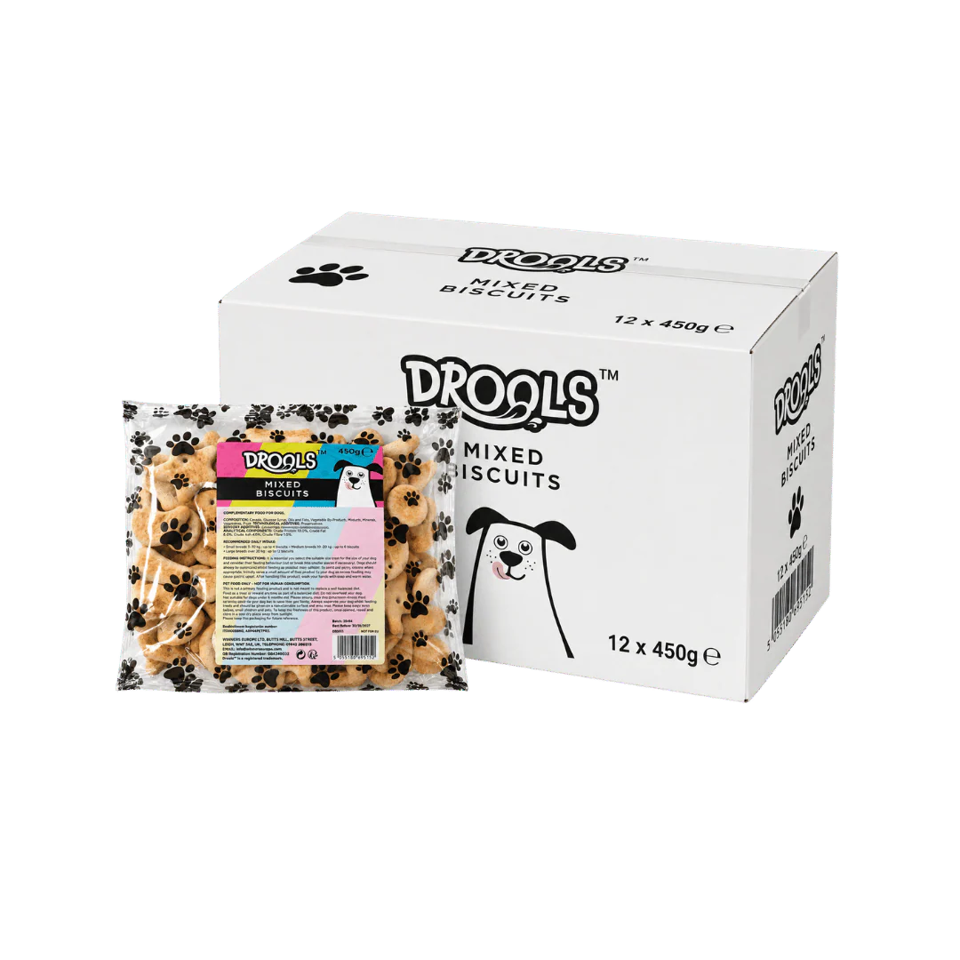 Drools Mixed Biscuits Assorted Crunchy Dog Treat Biscuits 12 x 450g