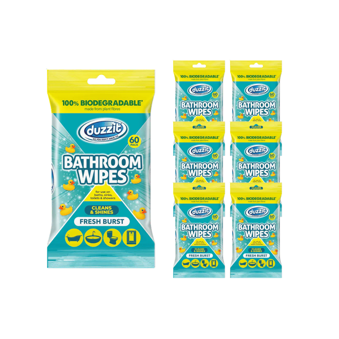 Duzzit Biodegradable Bathroom Wipes Fresh Burst 14 x 60pk