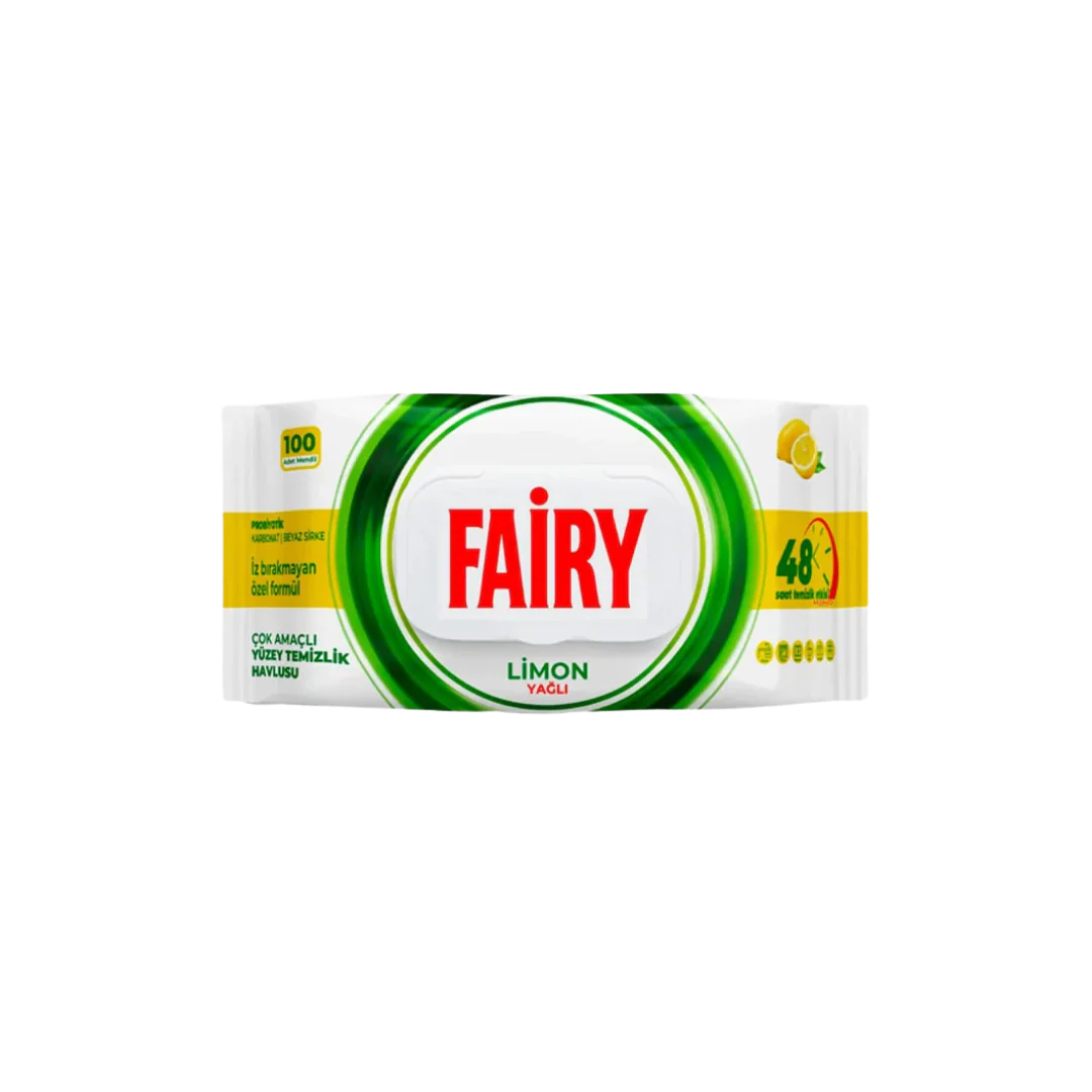 Fairy Power Surface Cleaning Wipes – Lemon 100 pcs