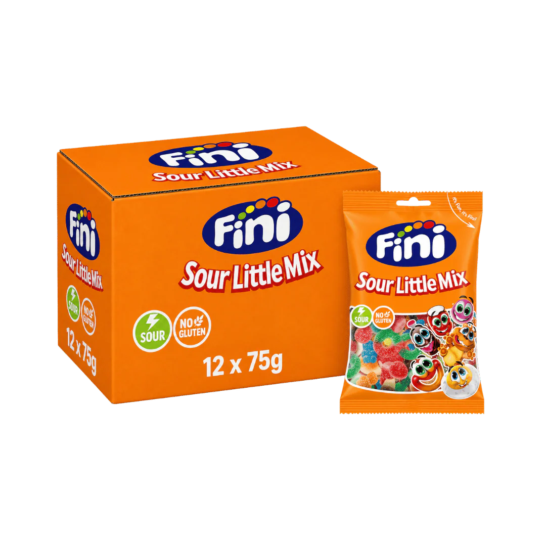 Fini Fizzy Sour Little Mix Chewy Sweets 12 x 75g