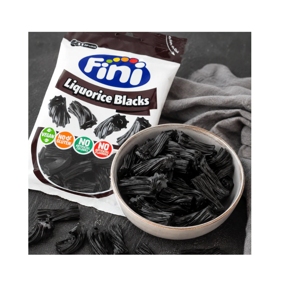 Fini Liquorice Blacks Soft Black Liquorice Sweets 16 x 150g - Image 2