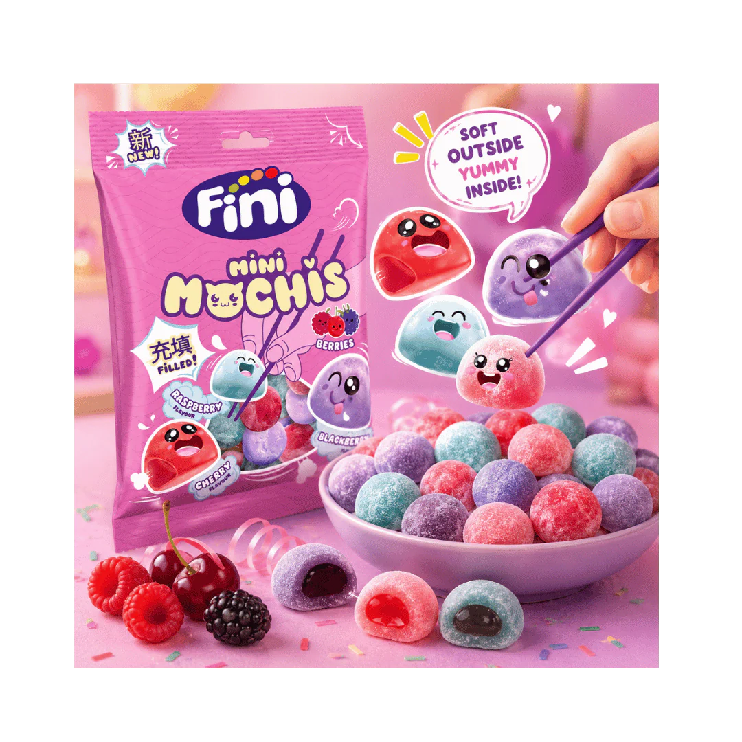 Fini Mini Mochis Berries Soft Berry Flavoured Chewy Sweets 12 x 90g - Image 2