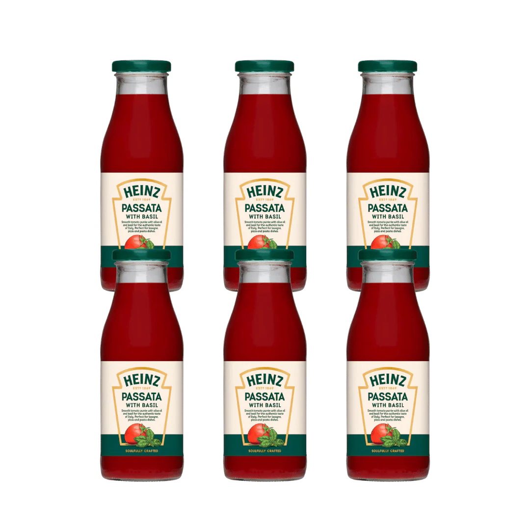Heinz Passata Italian Tomato Cooking Sauce with Basil 6 x 500g