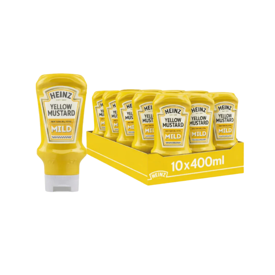Heinz American Style Mild Yellow Mustard 10 x 400ml Bottles