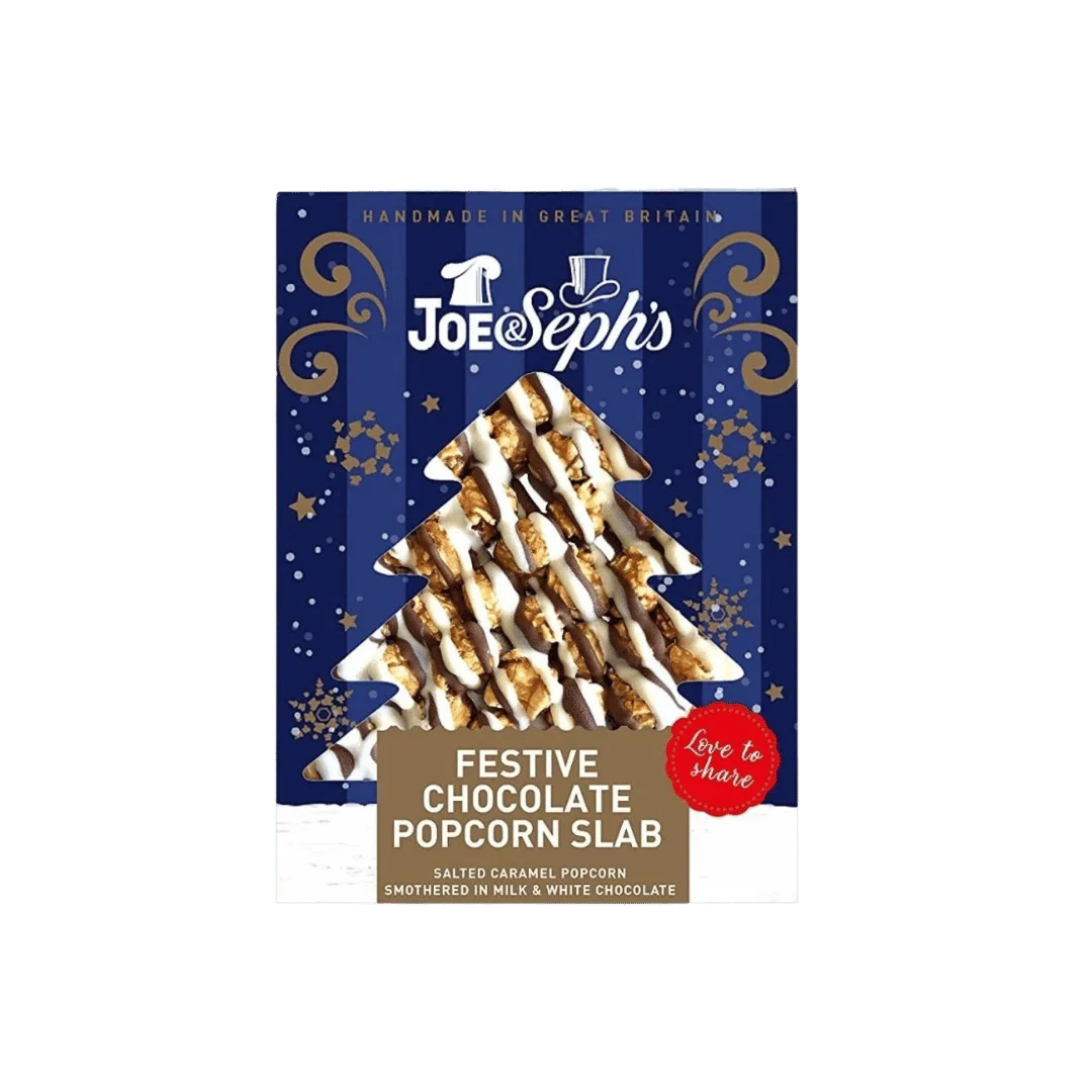 Joe and Sephs Festive Chocolate Popcorn Slab 115g