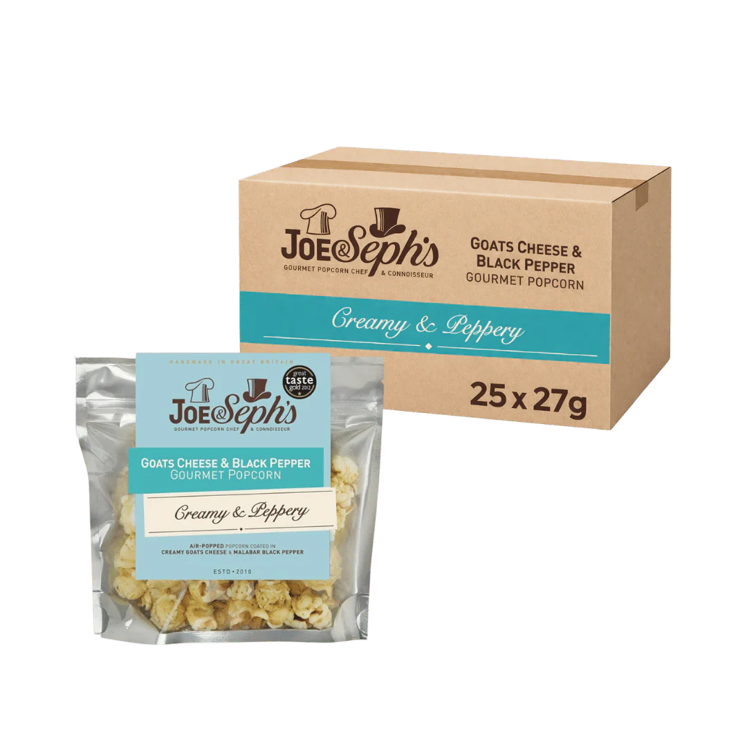 Joe & Seph  Goats Cheese & Black Pepper Popcorn Snack Packs 25 x  27g