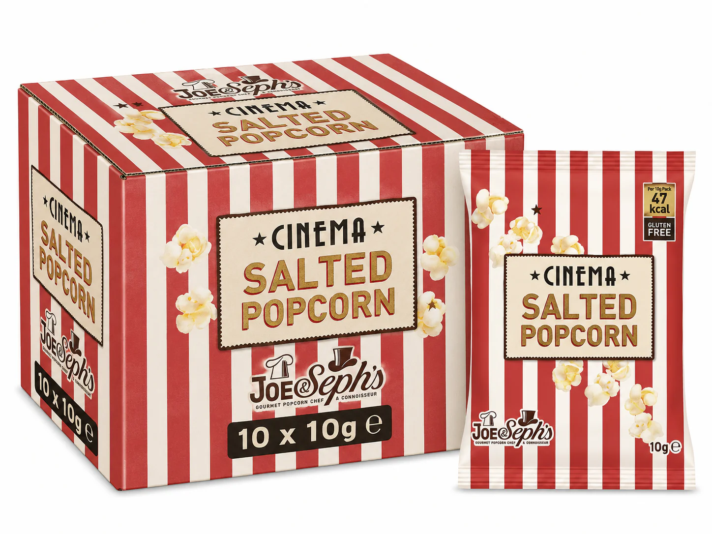Joe & Seph's Cinema Salted Popcorn 10 x 10g