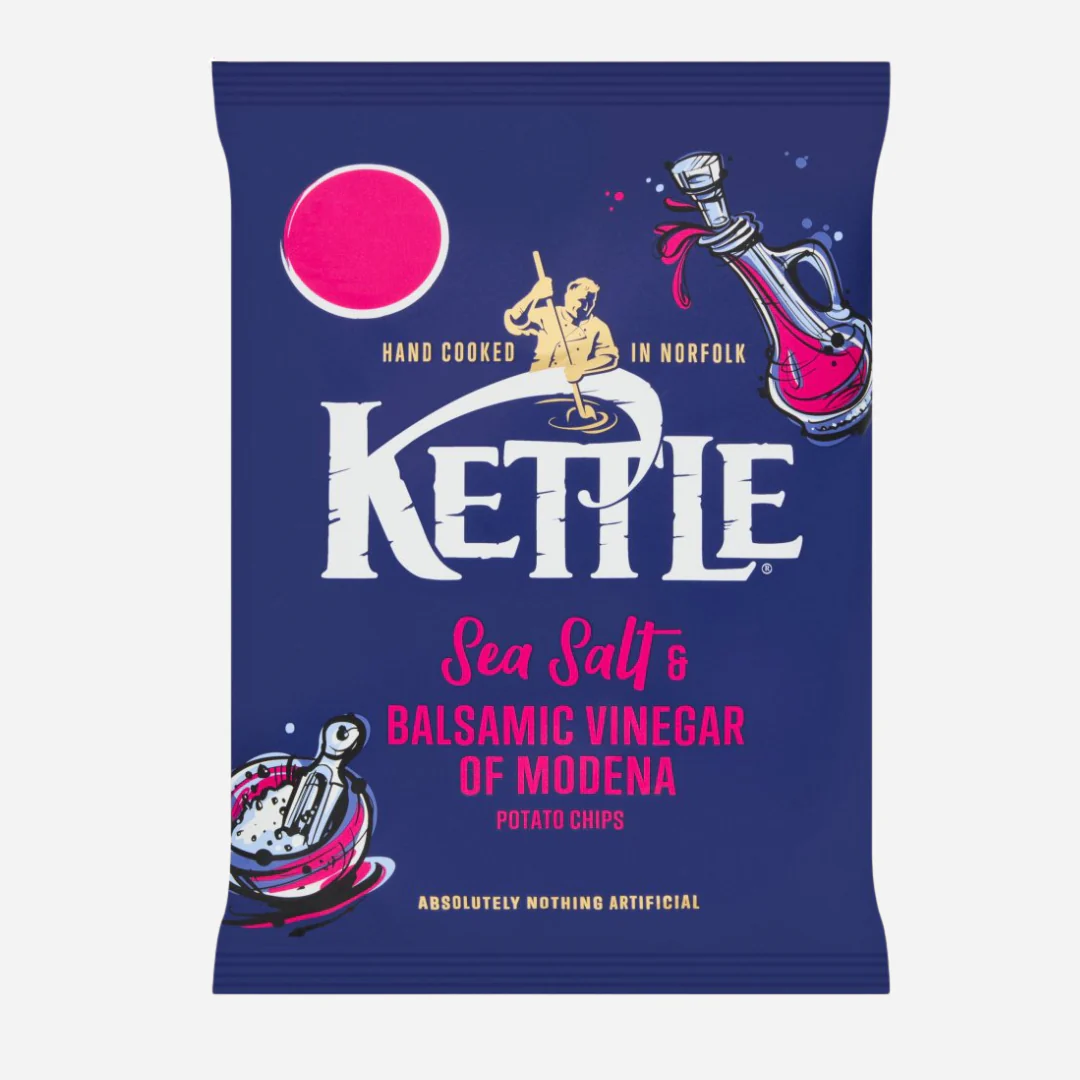 Kettle Sea Salt & Balsamic Vinegar of Modena Crisps- 12 x 80g