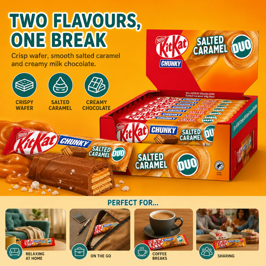 Kitkat Cunky Duo Salted Caramel 24 x  68g - Image 4
