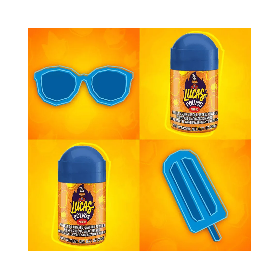 Lucas Baby Sweet N Sour Mango Powder Candy 10 x 20g - Image 3
