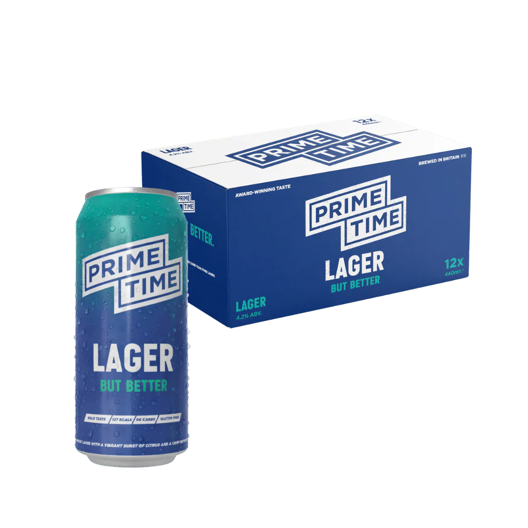 Prime Time Lager 12 x 440ml ABV 4.2%