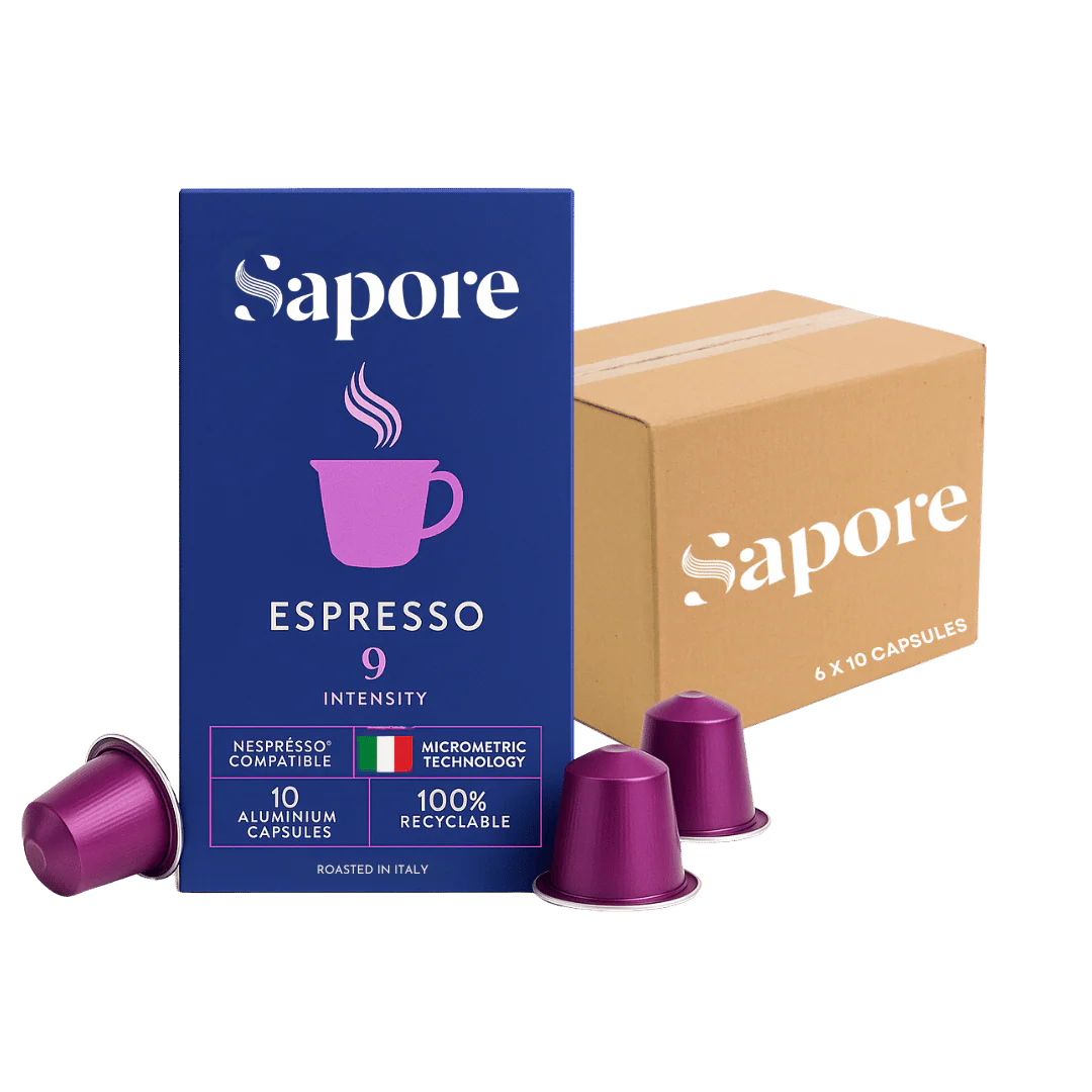 Sapore Espresso Italian Coffee Pods Nespresso Compatible 6 Pack