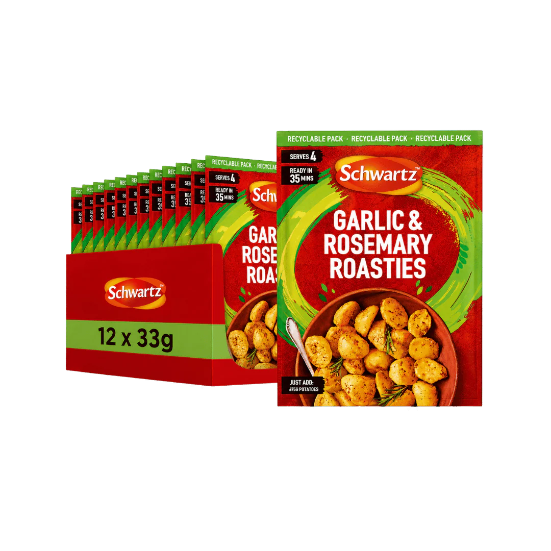 Schwartz Garlic and Rosemary Roasties 12 x 33g
