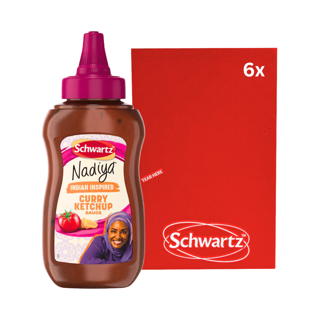 Schwartz Nadiya Indian Inspired Curry Ketchup Sauces 6 x 320g Bottles