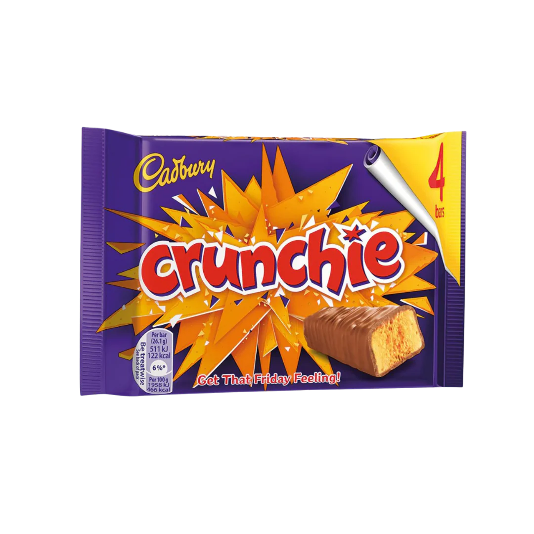 Cadbury Crunchie Chocolate Bar –(4 x 32g)
