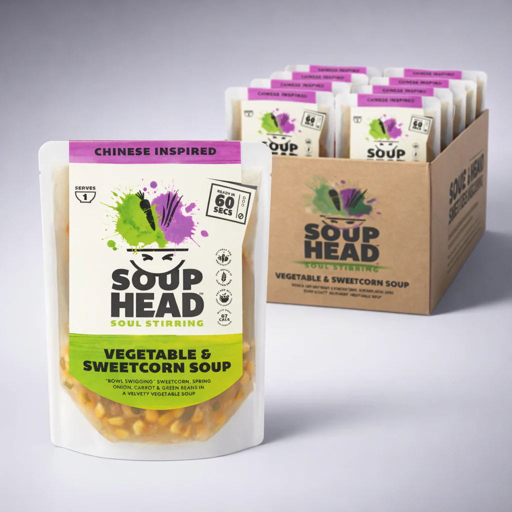 Soup Head Chinese Inspired Vegetable & Sweetcorn Soup Case 8 x 300g