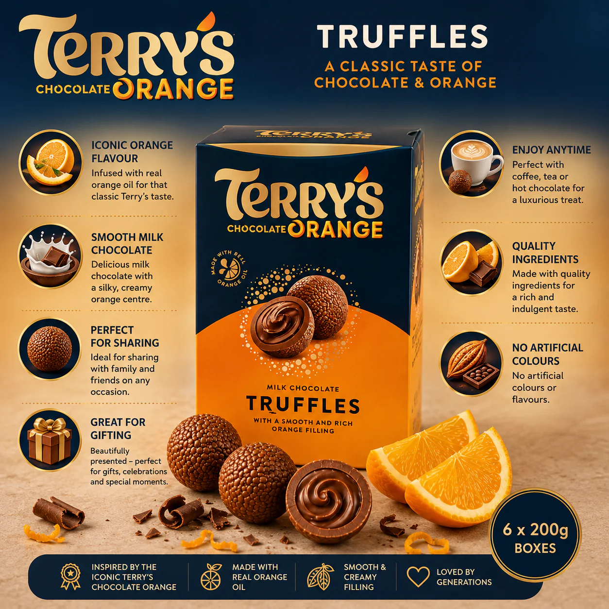 Terry's Chocolate Orange Truffles 6 x 200g - Image 4