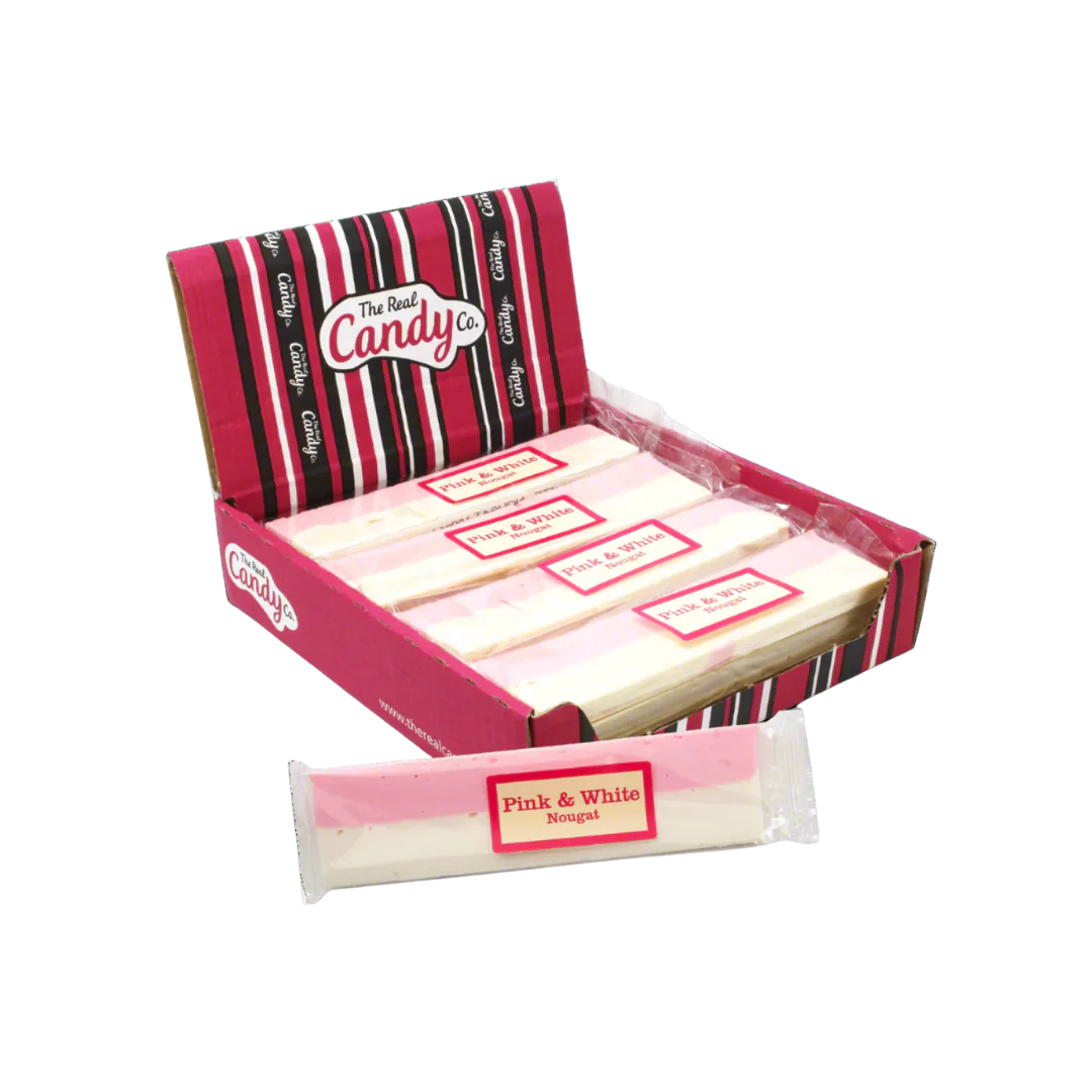 The Real Candy Co. Pink & White Nougat Bar (24 x 120g)