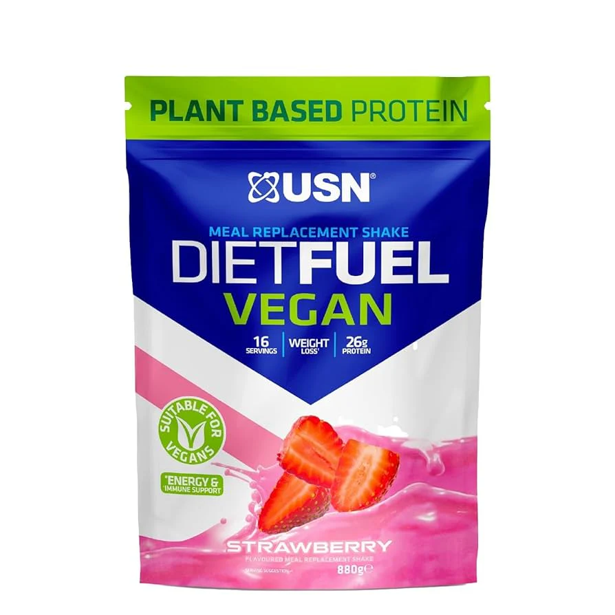 USN Diet Fuel Vegan Strawberry Meal Replacement High Protein Powder 880g