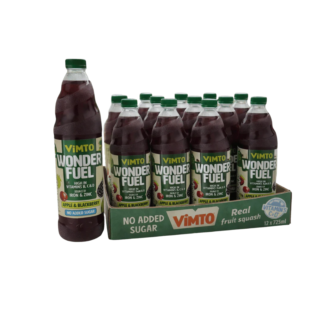 Vimto Wonderfuel Apple & Blackberry Squash 12 x 725ml Bottles