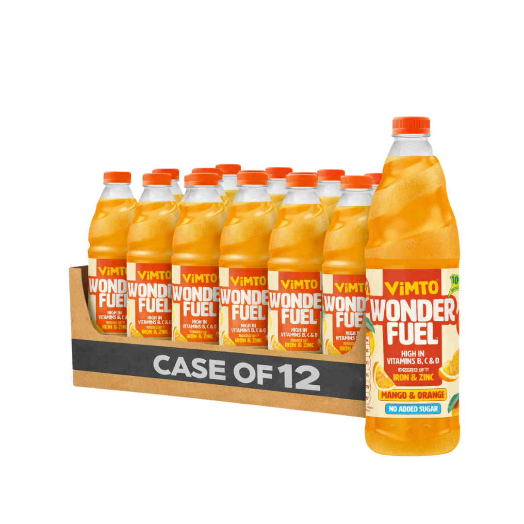 Vimto Wonderfuel Mango & Orange No Added Sugar Cordial  12 x 725ml