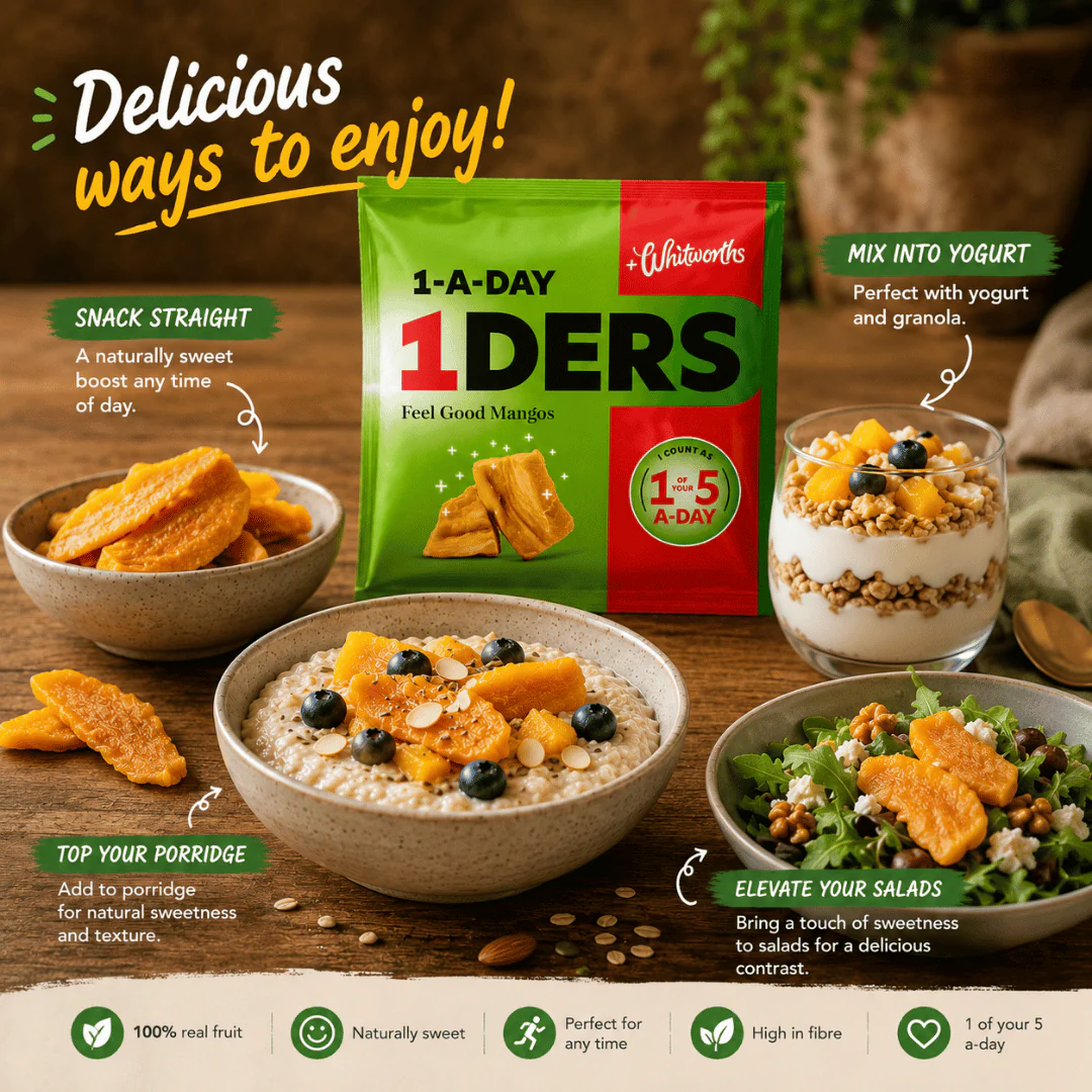 Whitworths 1Ders Immunity Boost Mango 9 x 30g - Image 2