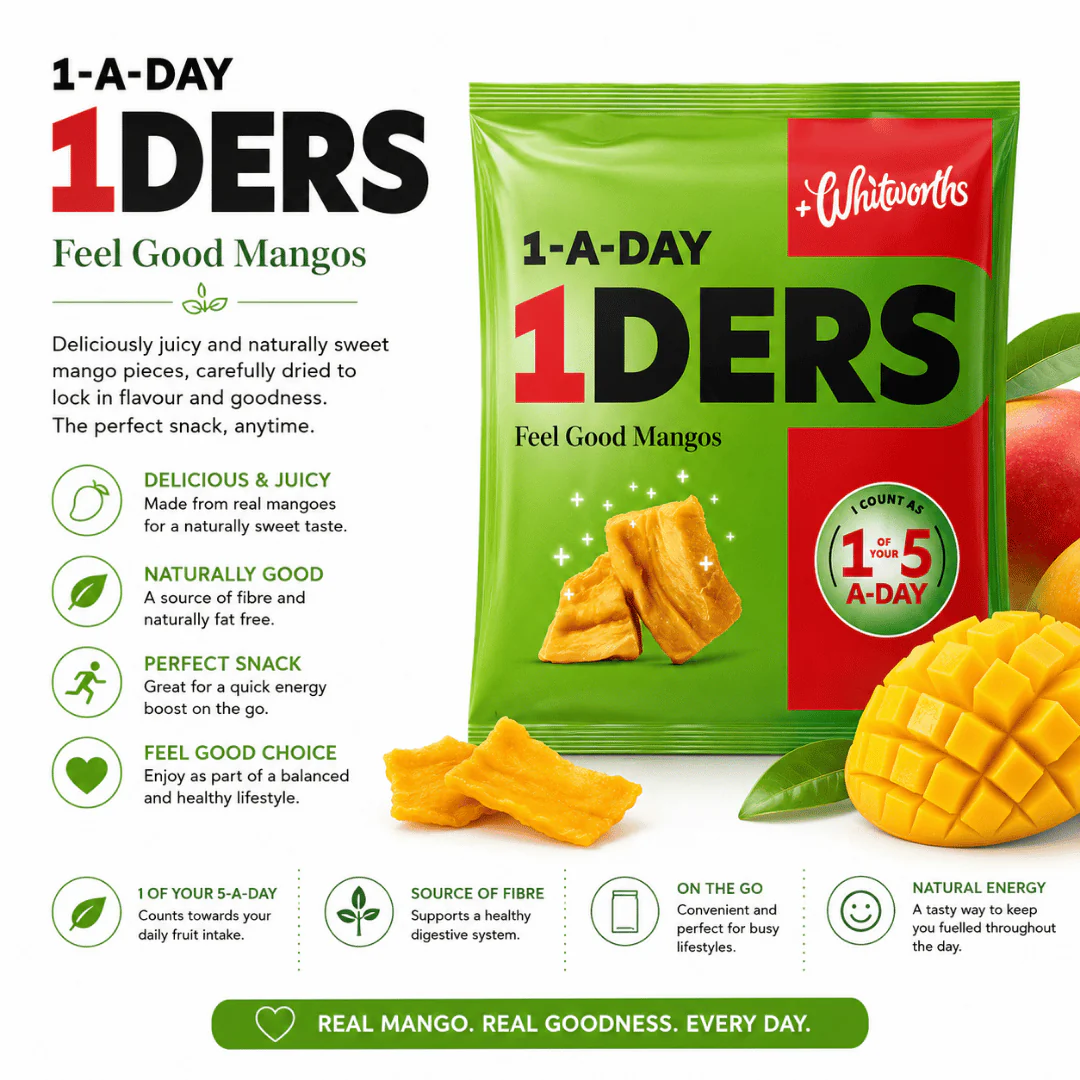 Whitworths 1Ders Immunity Boost Mango 9 x 30g - Image 3